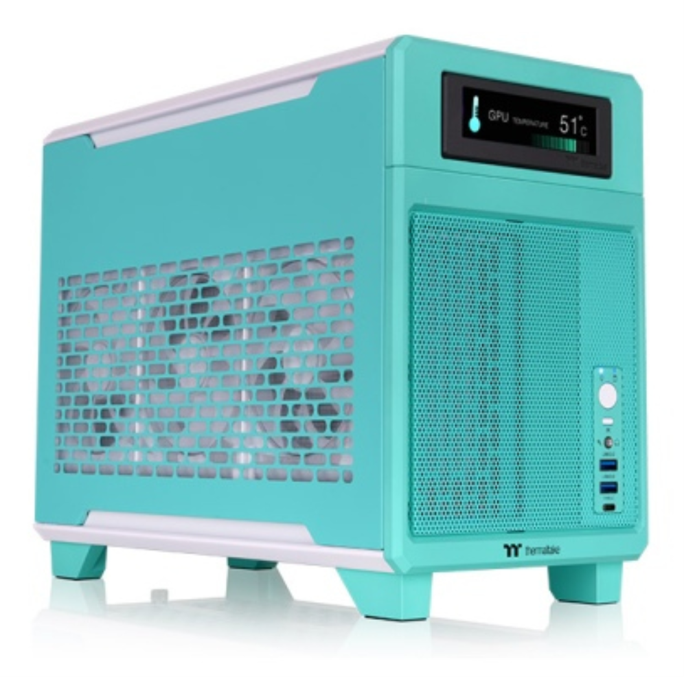 CAJA MICRO ATX THERMALTAKE TR100 USBC X 1 USB 3.0 X 2 SN FUENTE ROSA AZUL