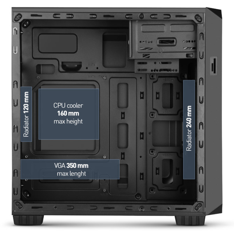 CAJA NOX COOLBAY MX2 MATX 1XUSB3.0 2XUSB2.0 NEGRO - detalle