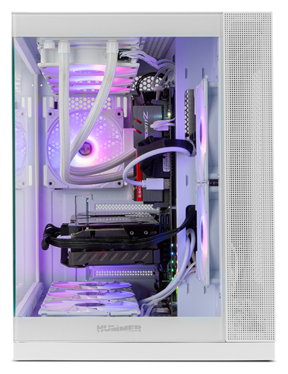 CAJA NOX HUMMER ASTRA NEO SEMITT ATX CRISTAL FRAMELESS BLANCO - detalle