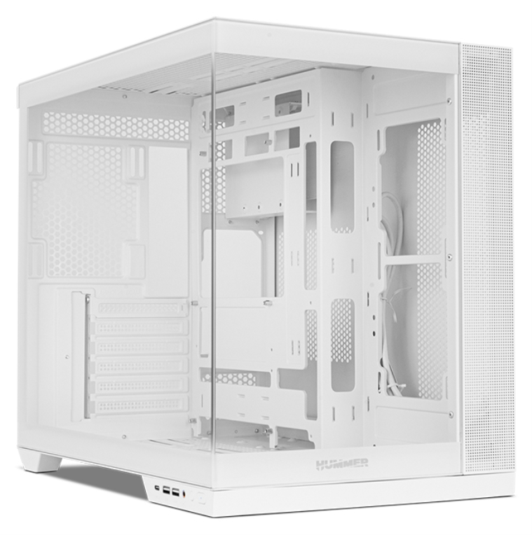 CAJA NOX HUMMER ASTRA NEO SEMITT ATX CRISTAL FRAMELESS BLANCO - detalle