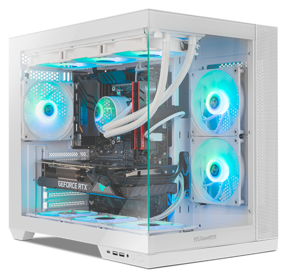 CAJA NOX HUMMER ASTRA NEO SEMITT ATX CRISTAL FRAMELESS BLANCO - detalle