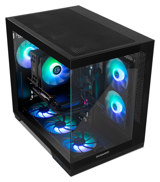 CAJA NOX HUMMER ASTRA NEO SEMITT ATX CRISTAL FRAMELESS NEGRO - detalle