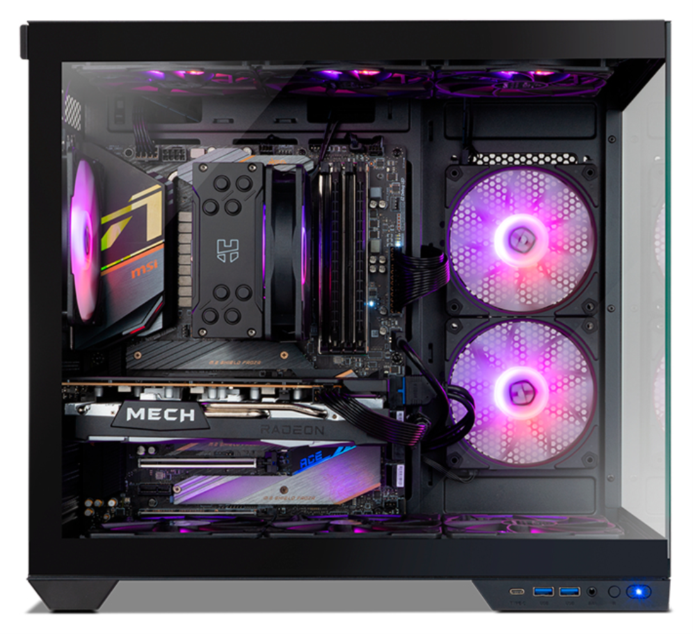 CAJA NOX HUMMER ASTRA NEO SEMITT ATX CRISTAL FRAMELESS NEGRO - detalle