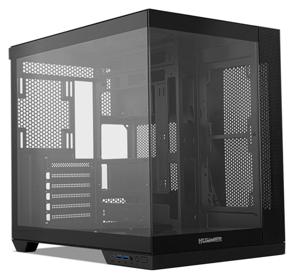 CAJA NOX HUMMER ASTRA NEO SEMITT ATX CRISTAL FRAMELESS NEGRO - detalle