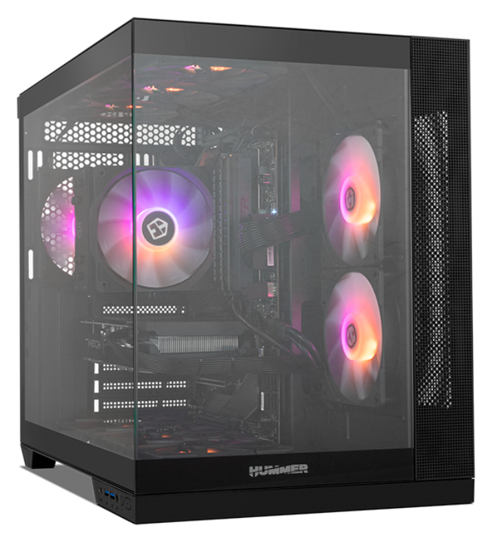 CAJA NOX HUMMER ASTRA NEO SEMITT ATX CRISTAL FRAMELESS NEGRO - detalle