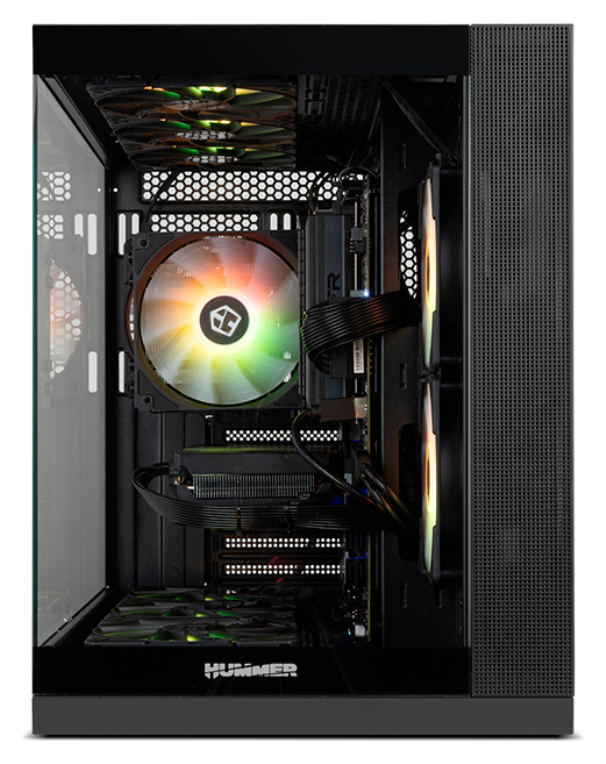 CAJA NOX HUMMER ASTRA NEO SEMITT ATX CRISTAL FRAMELESS NEGRO - detalle