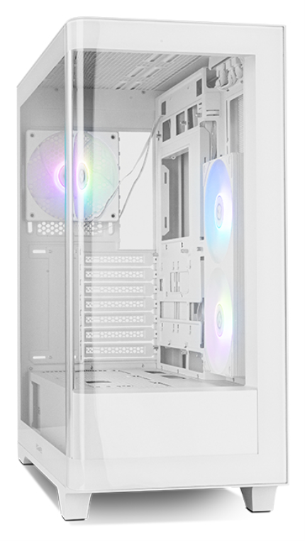CAJA NOX HUMMER ETHER ATX SEMITORRE CRISTAL CURVO BLANCO - detalle
