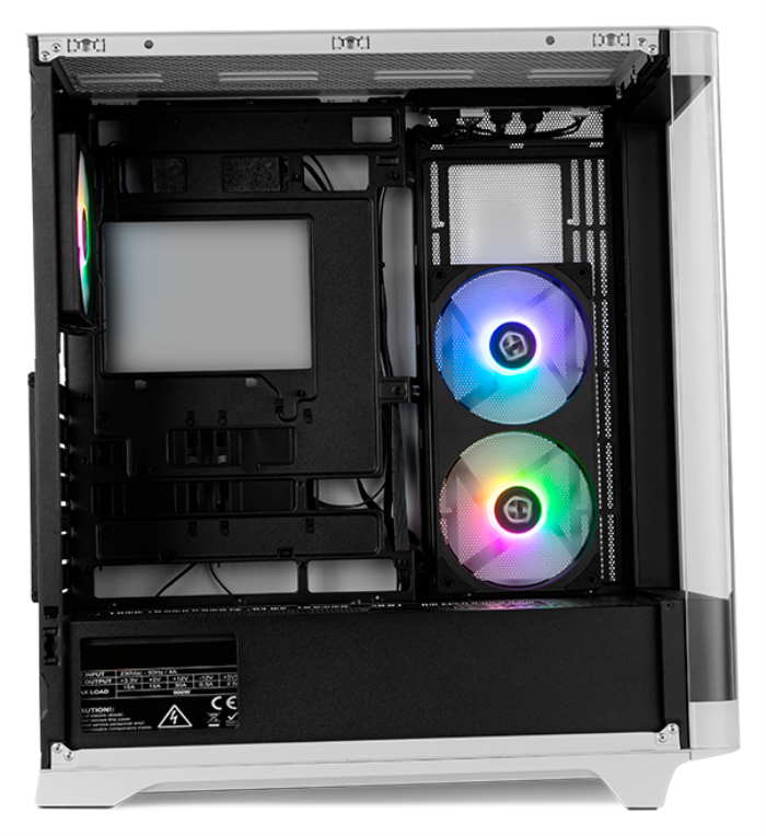 CAJA NOX HUMMER ETHER ATX SEMITORRE CRISTAL CURVO NEGRO-BLANCO - detalle