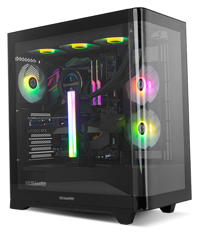 CAJA NOX HUMMER ETHER ATX SEMITORRE CRISTAL CURVO NEGRO - detalle