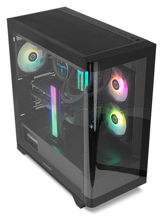CAJA NOX HUMMER ETHER ATX SEMITORRE CRISTAL CURVO NEGRO - detalle