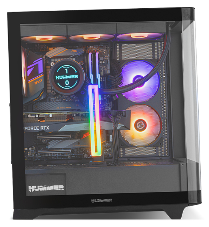 CAJA NOX HUMMER ETHER ATX SEMITORRE CRISTAL CURVO NEGRO - detalle