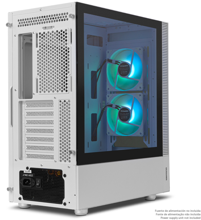 CAJA NOX Semitorre ARGB ATX Nox Hummer Nemesis Blanca - detalle