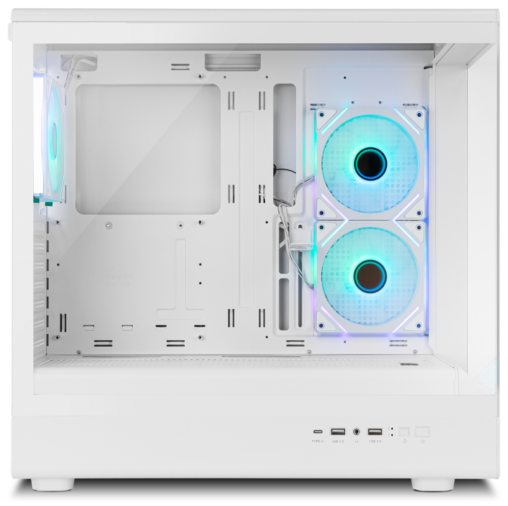 CAJA NOX SEMITORRE FRAMELESS HUMMER SIGNAL ARGB BLANCA USB TYPE C - detalle
