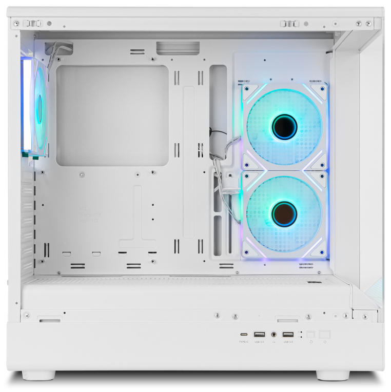 CAJA NOX SEMITORRE FRAMELESS HUMMER SIGNAL ARGB BLANCA USB TYPE C - detalle