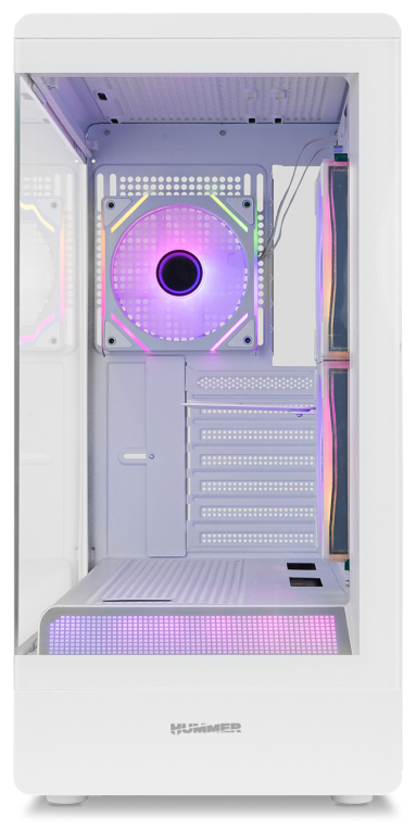 CAJA NOX SEMITORRE FRAMELESS HUMMER SIGNAL ARGB BLANCA USB TYPE C - detalle