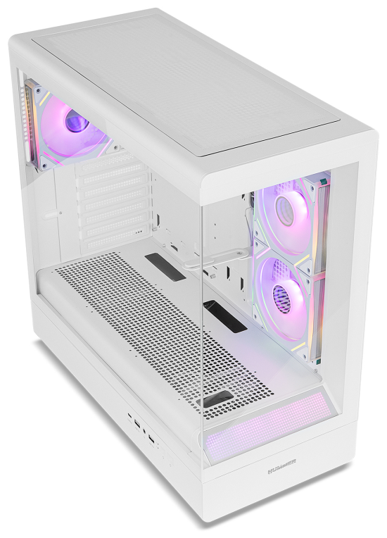 CAJA NOX SEMITORRE FRAMELESS HUMMER SIGNAL ARGB BLANCA USB TYPE C - detalle
