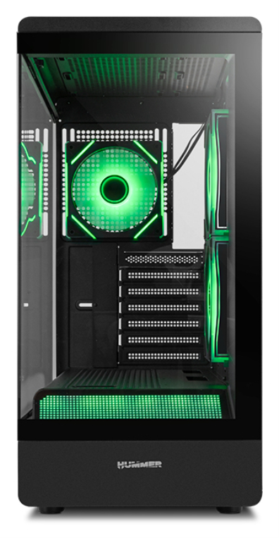 CAJA NOX SEMITORRE FRAMELESS HUMMER SIGNAL ARGB NEGRO USB TYPE C - detalle