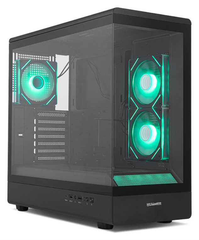 CAJA NOX SEMITORRE FRAMELESS HUMMER SIGNAL ARGB NEGRO USB TYPE C - detalle