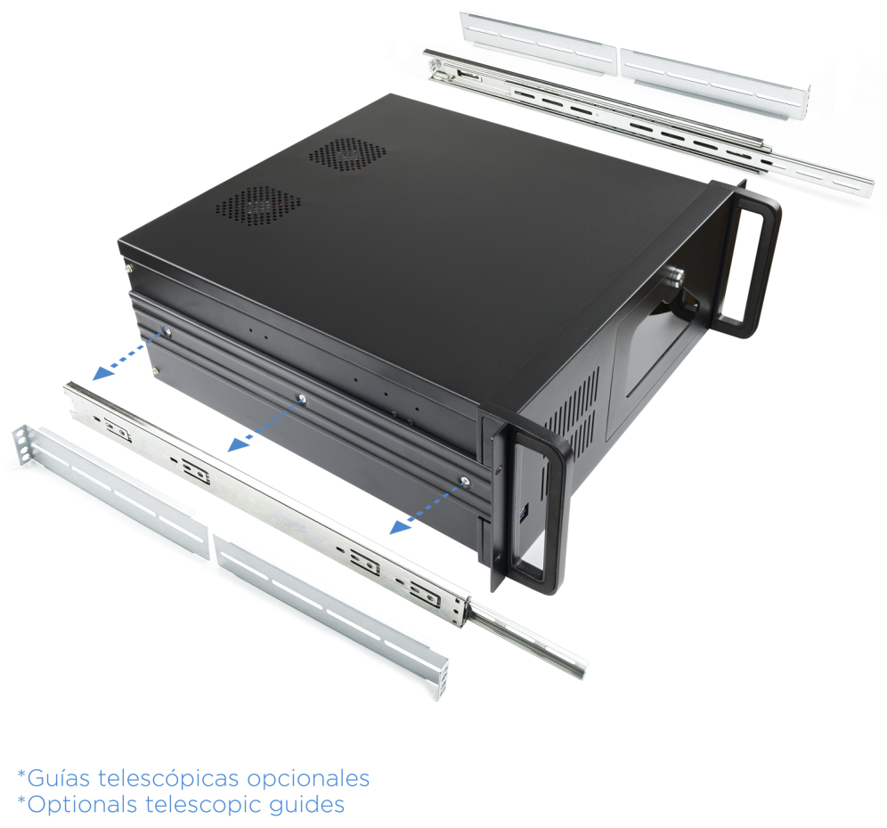 CAJA RACK IPC TOOQ 406N 19" ATX USB 3,0,ACERO,SIN FUENTE,CON LLAVE - detalle