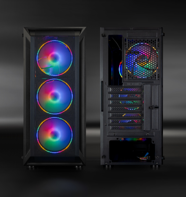 CAJA SEMITORRE GAMING TQGCC101-B "RAGNÄROK" NEGRA - detalle