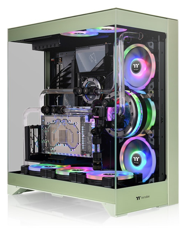 CAJA THERMALTAKE CTE E550 TG MID TOWER 2XUSB 3.0 1XUSB-C SN FUENTE VERDE MATCHA