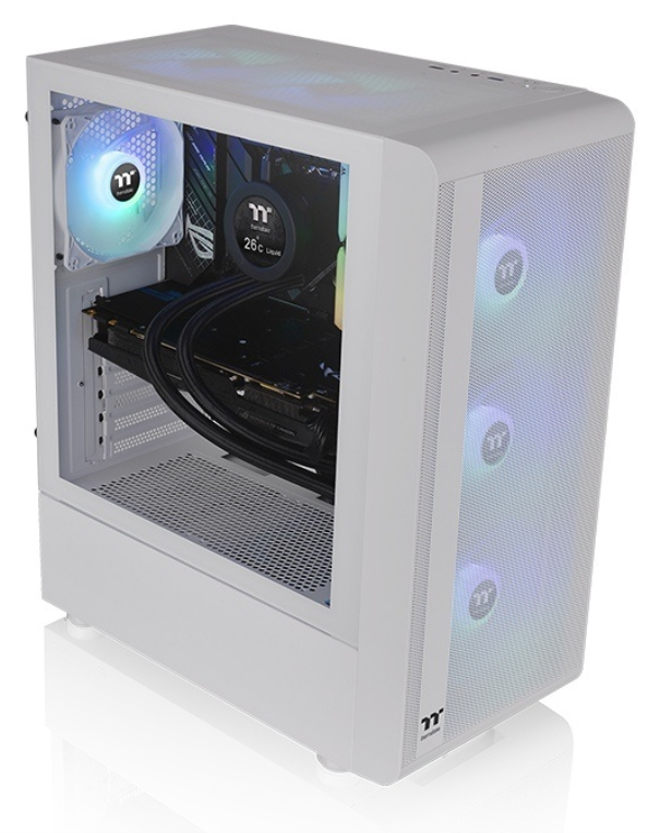 CAJA THERMALTAKE S200 TG ATX 2XUSB 3.0 ARGB SIN FUENTE BLANCO - detalle