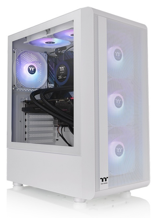 CAJA THERMALTAKE S200 TG ATX 2XUSB 3.0 ARGB SIN FUENTE BLANCO