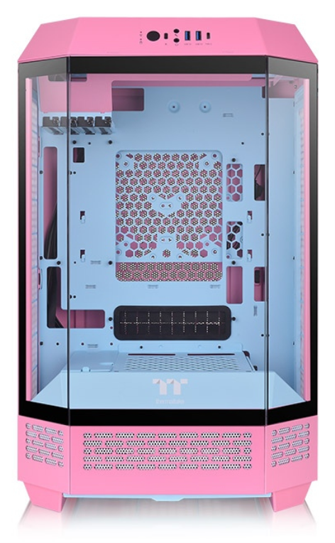 CAJA THERMALTAKE THE TOWER T300 M-ATX 2XUSB 3.0 SIN FUENTE BUBBLE PINK - detalle
