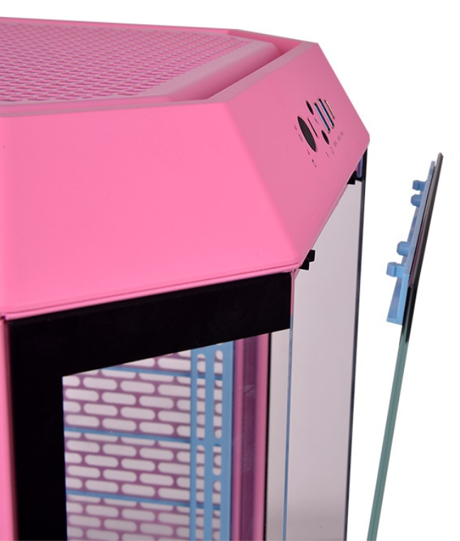 CAJA THERMALTAKE THE TOWER T300 M-ATX 2XUSB 3.0 SIN FUENTE BUBBLE PINK - detalle