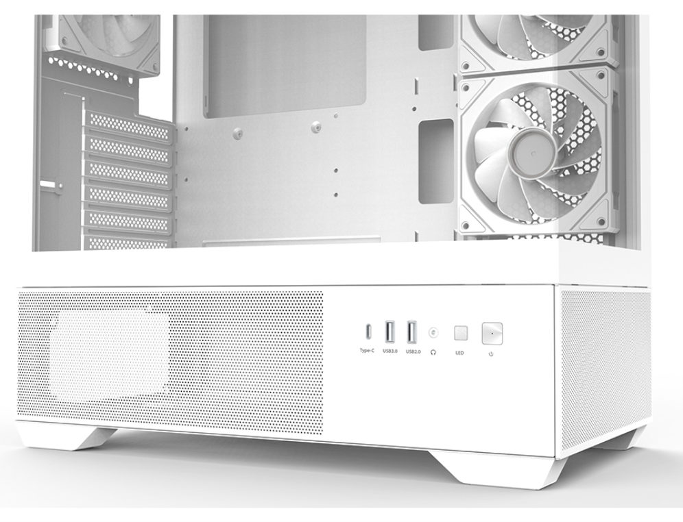 CAJA ZALMAN CHRONIX ATX 3 XVENT 120MM ARGB 1XUSB 3.0 BLANCO S/N FUENTE - detalle