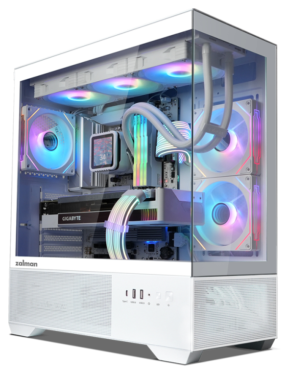 CAJA ZALMAN CHRONIX ATX 3 XVENT 120MM ARGB 1XUSB 3.0 BLANCO S/N FUENTE - detalle
