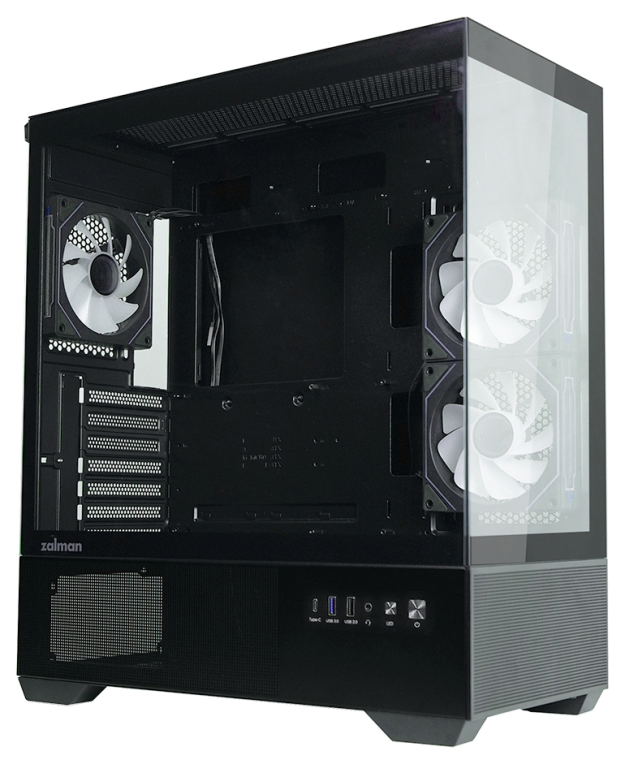CAJA ZALMAN CHRONIX ATX 3 XVENT 120MM ARGB 1XUSB 3.0 NEGRO S/N FUENTE - detalle