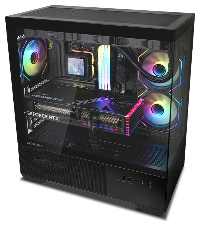 CAJA ZALMAN CHRONIX ATX 3 XVENT 120MM ARGB 1XUSB 3.0 NEGRO S/N FUENTE - detalle