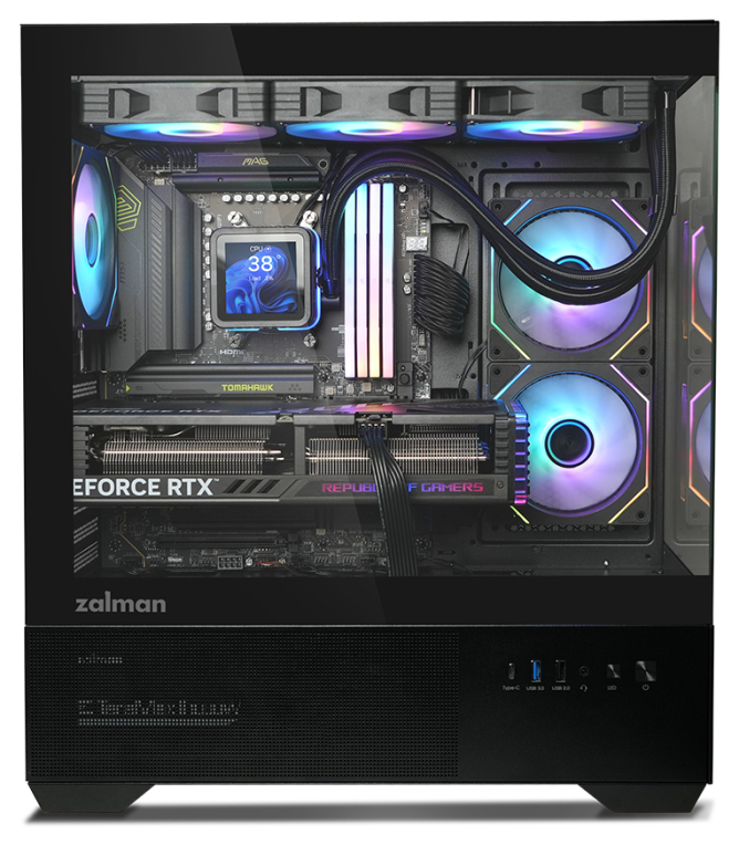 CAJA ZALMAN CHRONIX ATX 3 XVENT 120MM ARGB 1XUSB 3.0 NEGRO S/N FUENTE - detalle