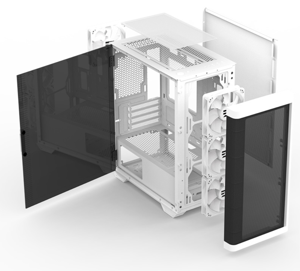 CAJA ZALMAN M4 MATX 4 X VENT 120MM ARGB 2XUSB 3.0 BLANCO S/N FUENTE - detalle