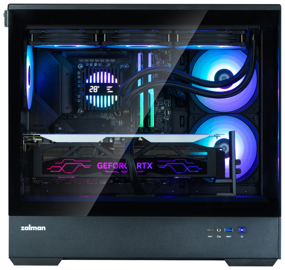 CAJA ZALMAN P30 V2 MATX 3 X VENT 120MM ARGB 2XUSB 3.0 NEGRO S/N FUENTE - detalle