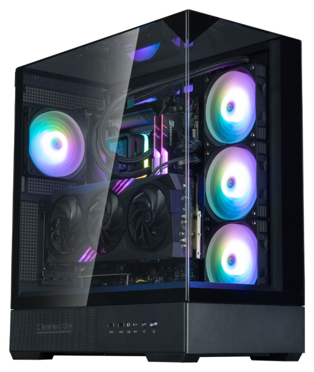 CAJA ZALMAN P40 PRISM ATX 3 XVENT 120MM ARGB 2XUSB 3.0 NEGRO S/N FUENTE - detalle