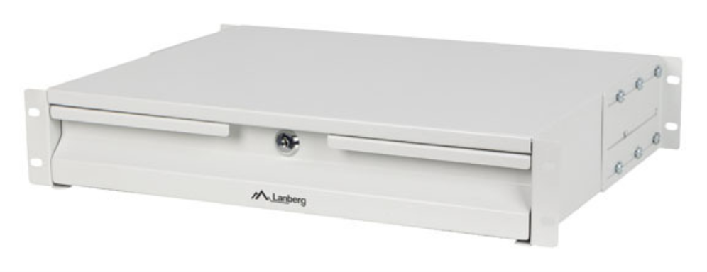 CAJON LANBERG PARA RACK 19" 2U 483X360MM HASTA 90KG GRIS CIERRE FRONTAL