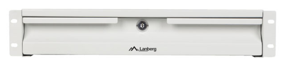 CAJON LANBERG PARA RACK 19" 2U 483X360MM HASTA 90KG GRIS CIERRE FRONTAL - detalle