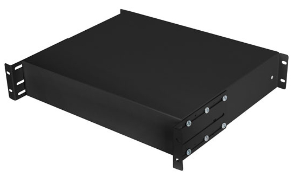 CAJON PARA RACK 19" 2U 483X360MM HASTA 90KG NEGRO CIERRE FRONTAL - detalle