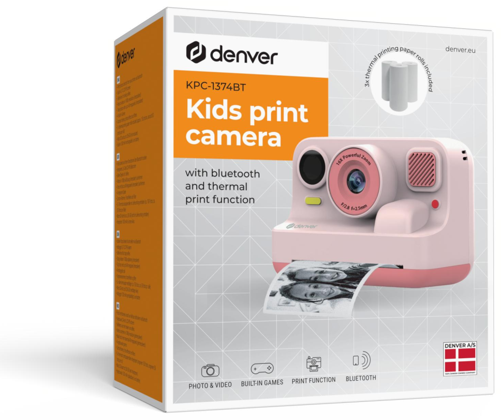 CAMARA DE IMPRESI=N DENVER KPC-1374BTBU ROSA TERMICA PAPEL PP-40 - detalle