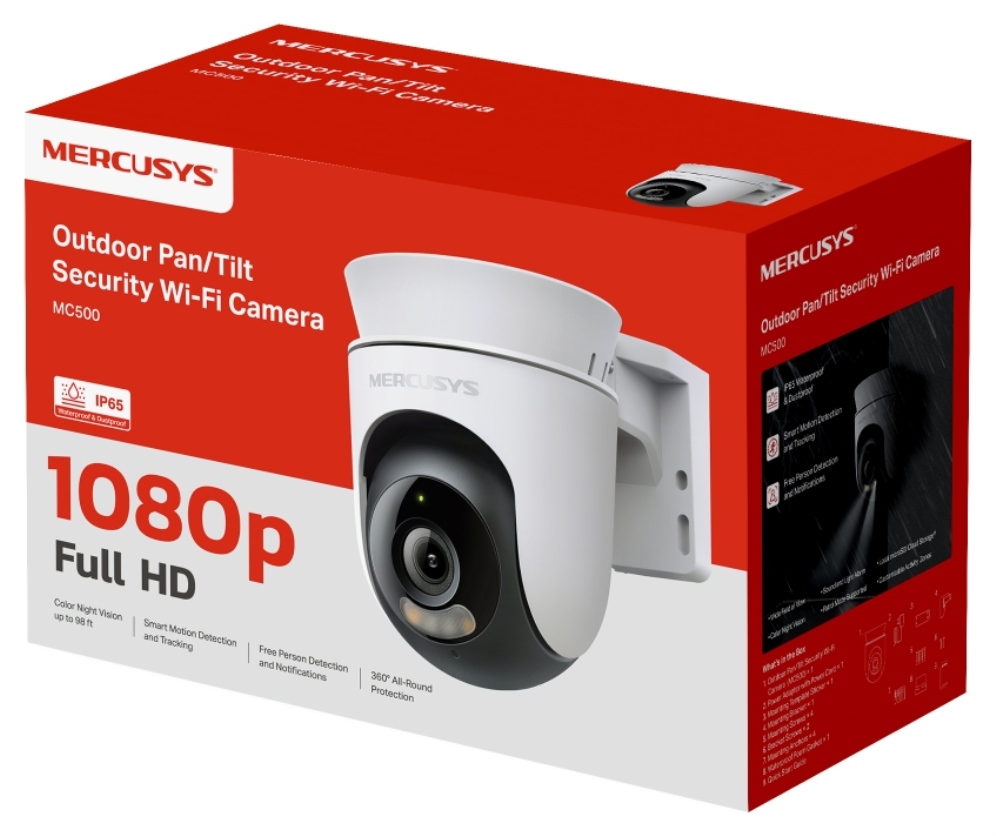 CAMARA EXTERIOR MERCUSYS MC500 WIFI 1080P VISION 360 AUDIO BIDIRECCIONAL - detalle