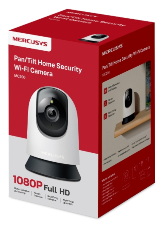 CAMARA MERCUSY MC200 WIFI PAN/TILT HOME SECURITY - detalle