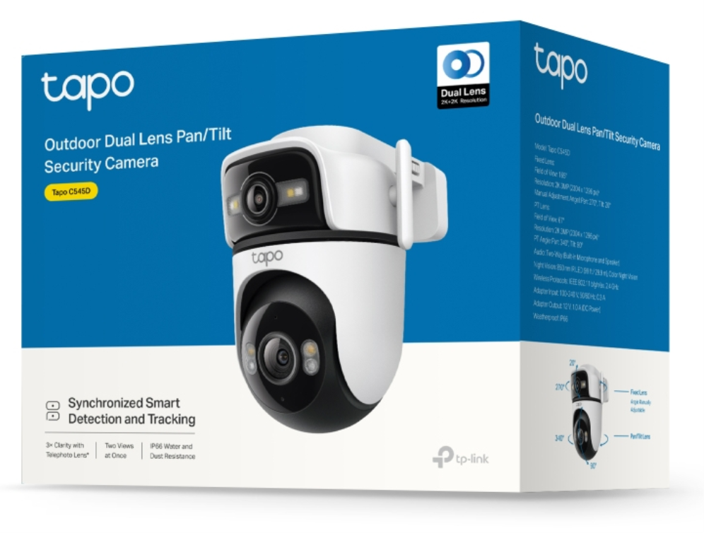 CAMARA TP-LINK TAPO C545D OUTDOOR DUAL LENS PAN/TILT SECURITY WIFI - detalle