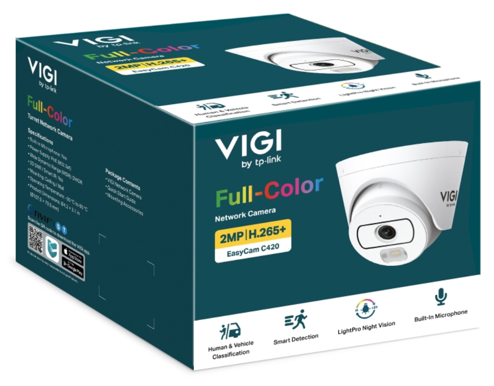 CAMARA VIGI EASYCAM 2MP FULL-COLOR TURRET 4MM - detalle