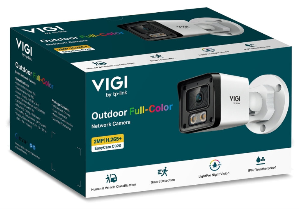 CAMARA VIGI EASYCAM 2MP OUTDOOR FULL-COLOR BULLET 2.8MM - detalle