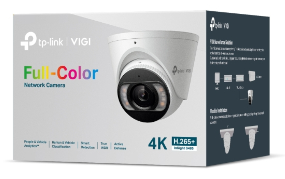 CAMARA VIGI INSIGHT TP-LINK TURRET INSIGHT S485 2.8MM 8MP - detalle