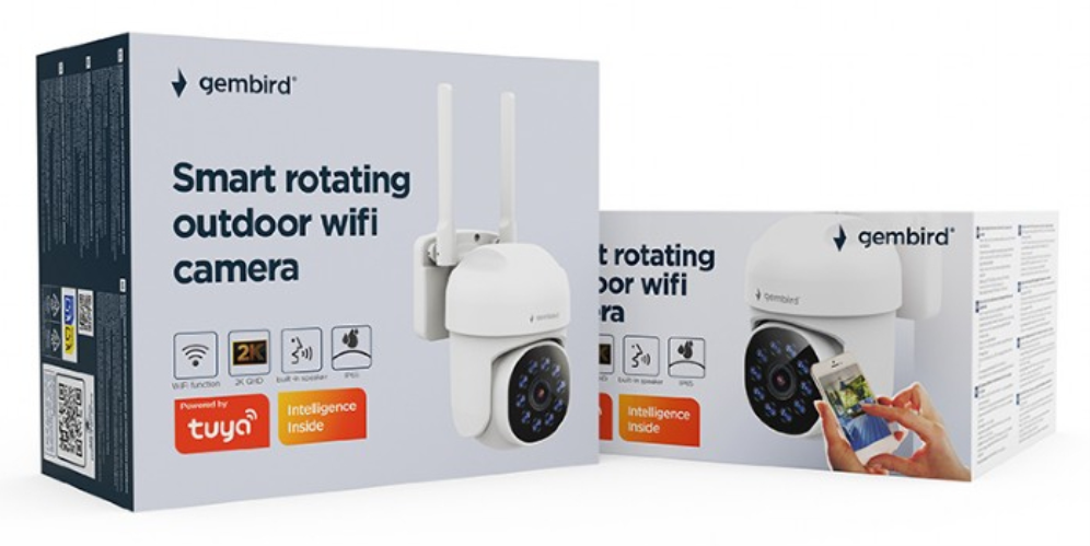 CAMARA WIFI INTELIGENTE GEMBIRD GIRATORIA PARA EXTERIORES, 2K QHD - detalle