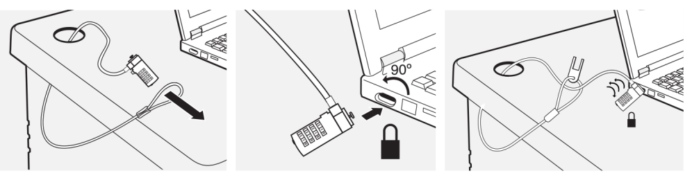 CANDADO EWENT PARA PORTATIL CON COMBINACION LONGITUD: 1,50M - detalle