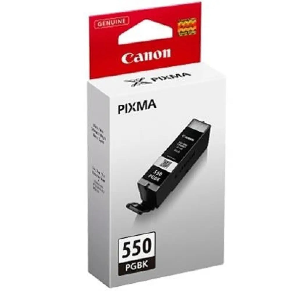Cartucho de tinta original CANON PGI-550PGBK negro para impresora, visible en la imagen.